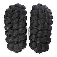 black faux fur lined bubble clogs