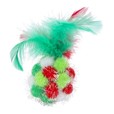 holiday pom cat toy