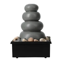 stacked stone LED fountain