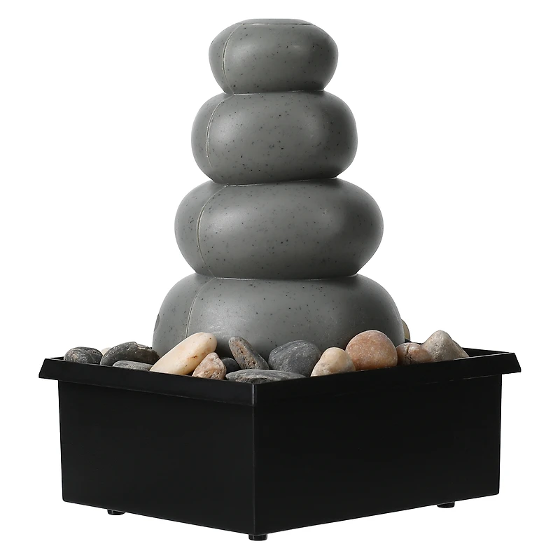 stacked stone LED fountain