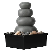 stacked stone LED fountain