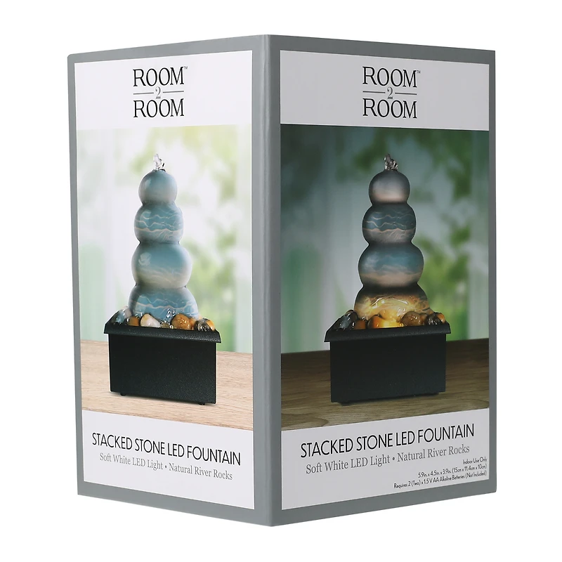 stacked stone LED fountain