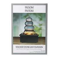 stacked stone LED fountain