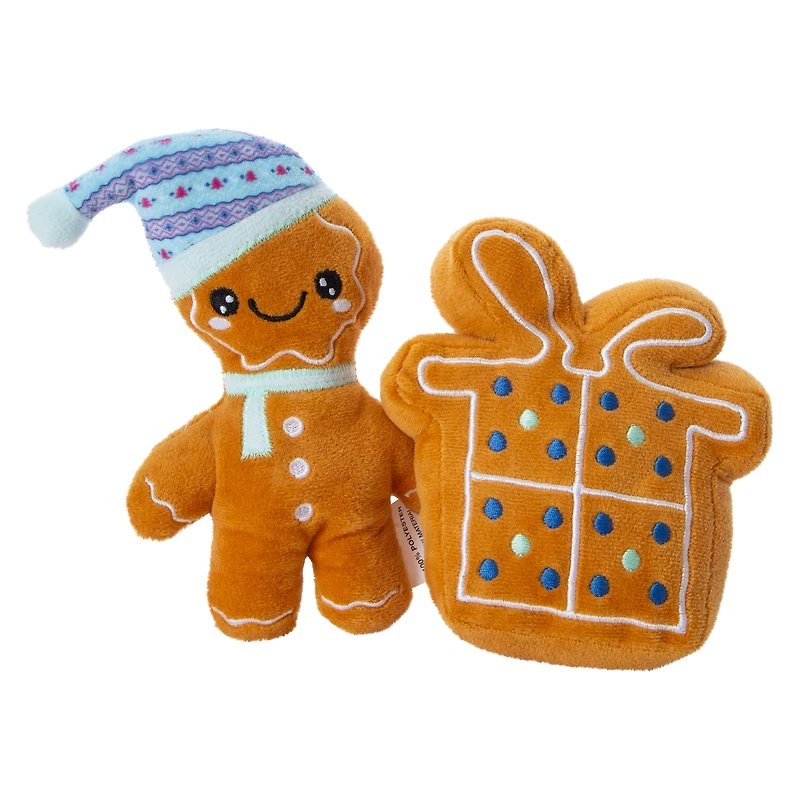 gingerbread dog toys 2-count