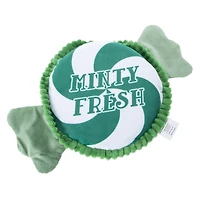 holiday peppermint squeaker dog toy
