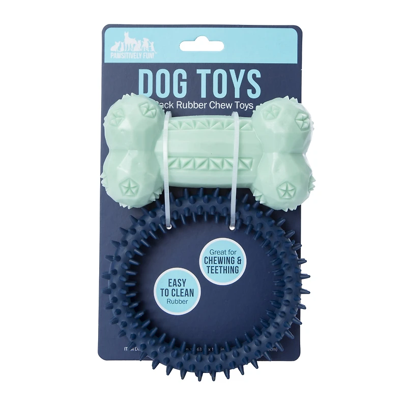 rubber chew dog toys 2-pack