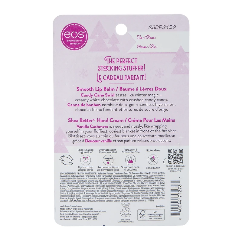 eos® limited edition holiday collection™ hand cream & lip balm 2-pack