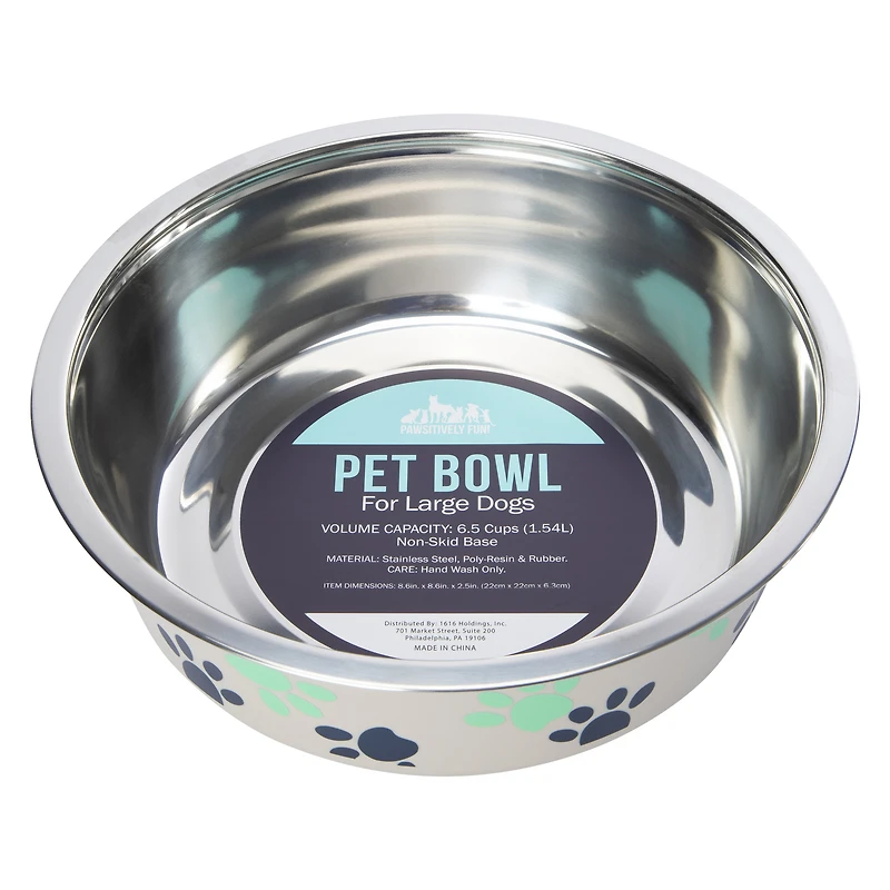 stainless steel pet bowl for large dogs 6.5 cups