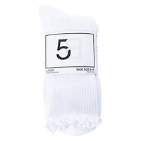 Ladies Lettuce-Edge Crew Socks 5-Pack