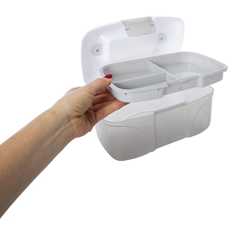 multi-purpose storage box with flip-top lid 9.3in x 6in