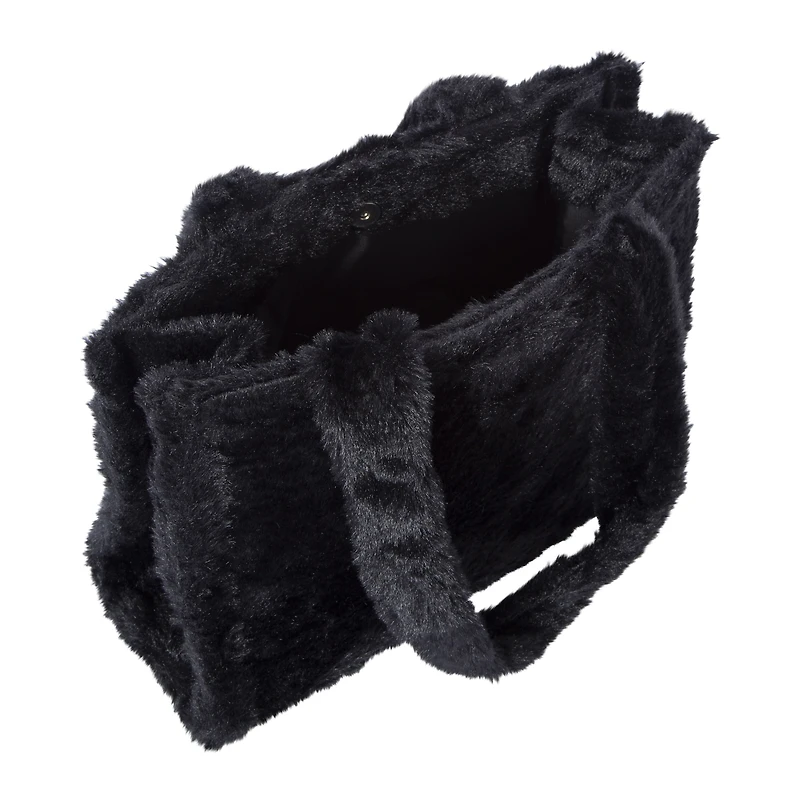 faux fur mini tote bag 10.5in x 8in