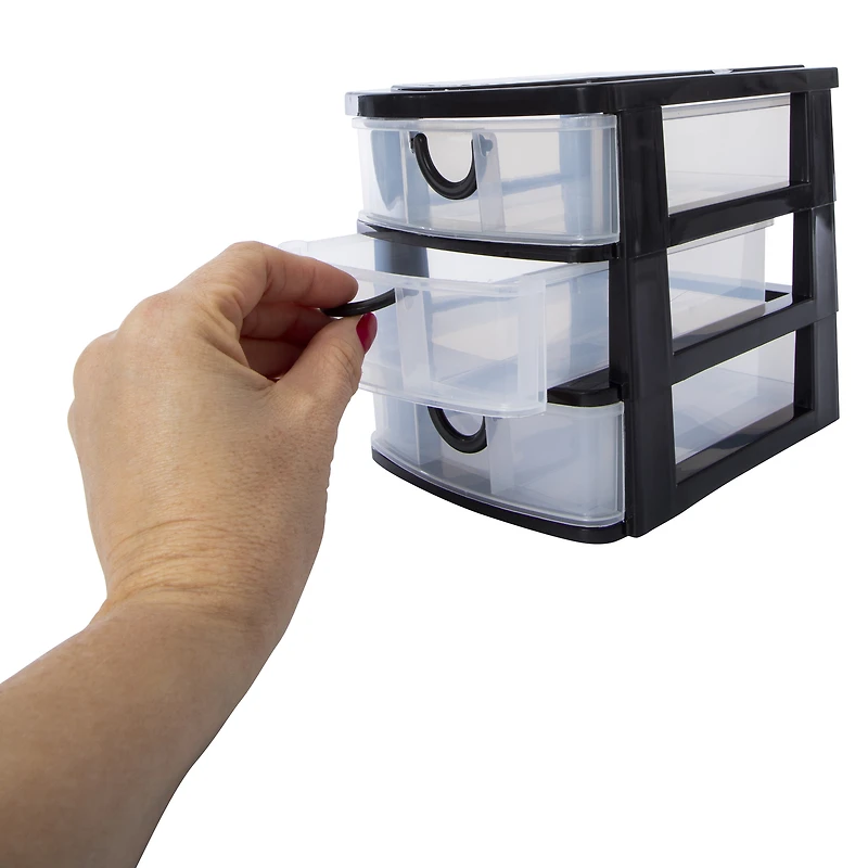 stackable 3-drawer mini organizer 7.5in x 6.25in