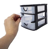 stackable 3-drawer mini organizer 7.5in x 6.25in