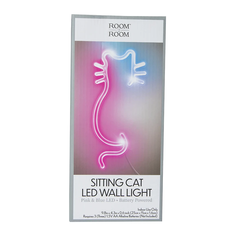 sitting cat LED wall light 9.8in x 4.3in
