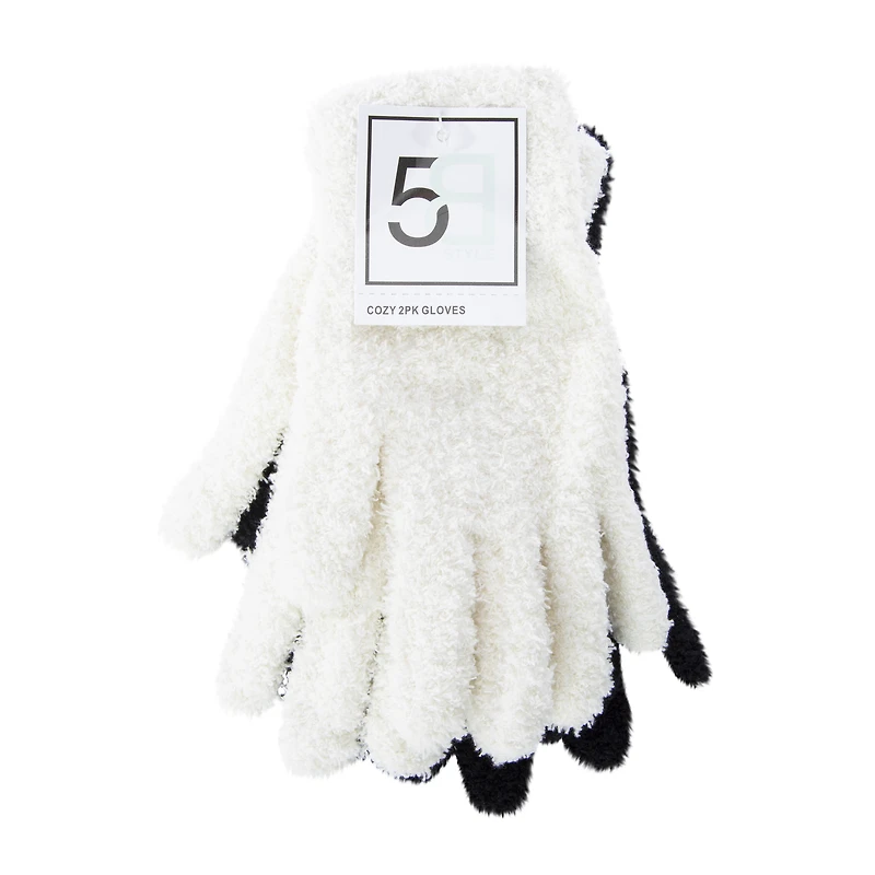 cozy gloves 2-pair set