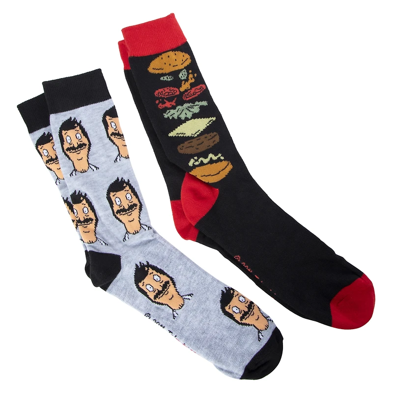 bobs burgers™ mens crew socks 2-count