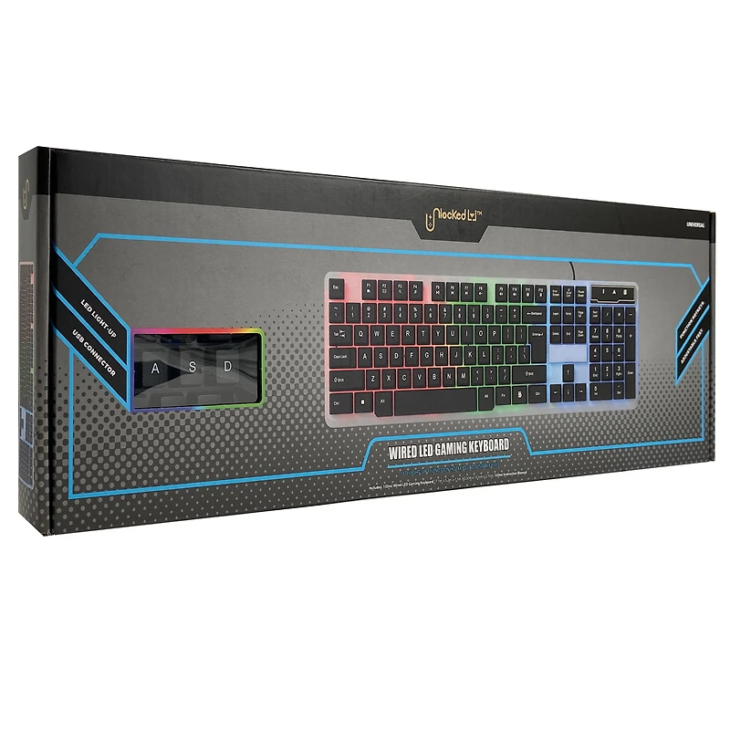 unlocked lvl™ wired LED gaming keyboard