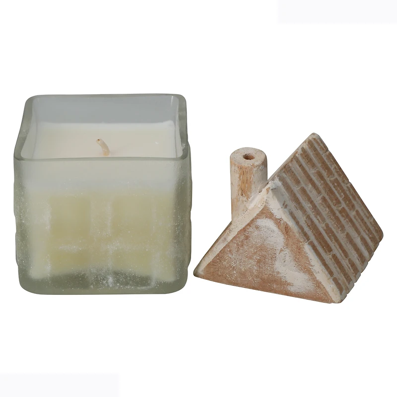 glass house candle 5in