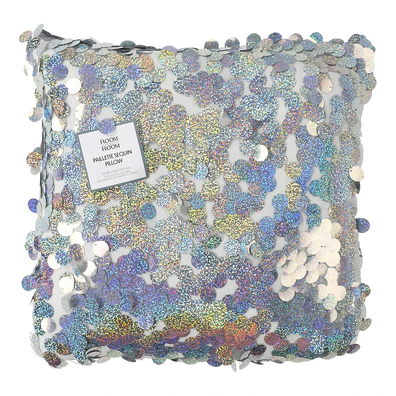 paillette sequin pillow 16in