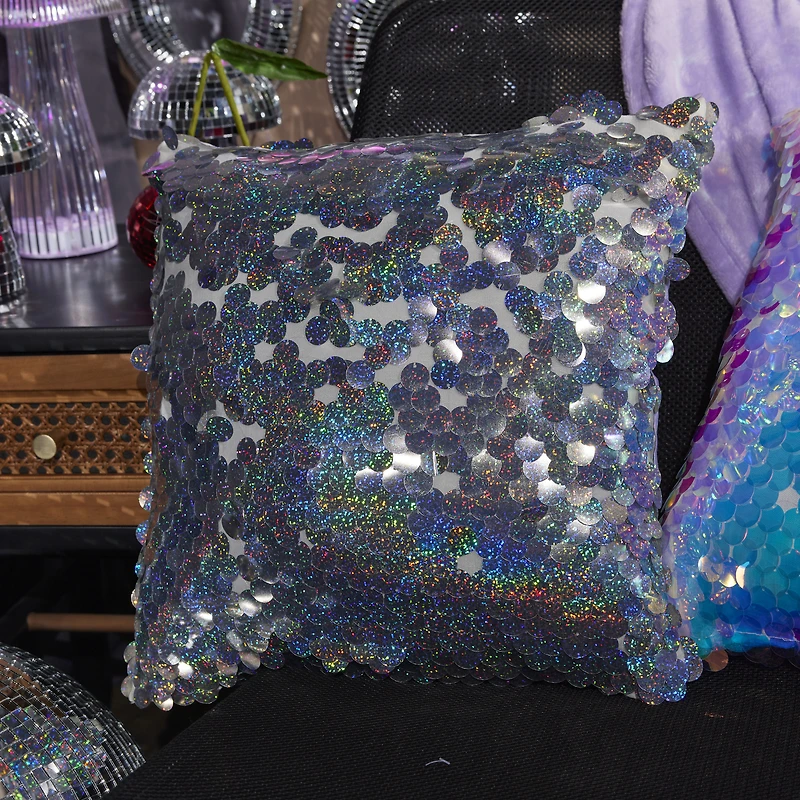 paillette sequin pillow 16in