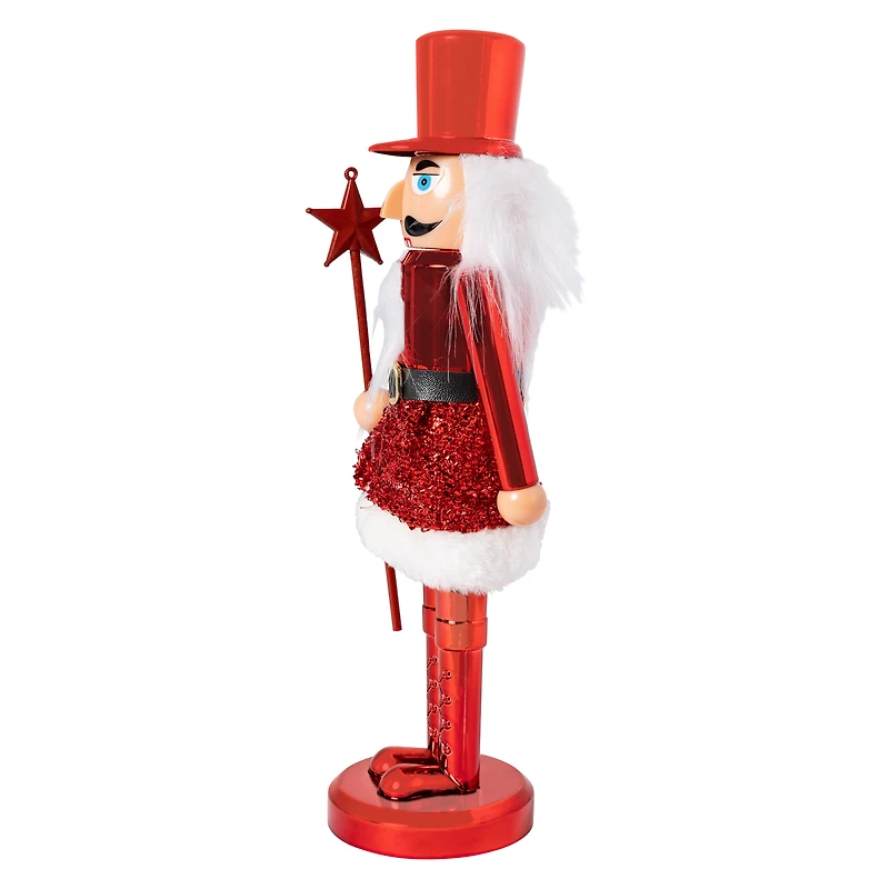 metallic holiday nutcracker decoration 11in