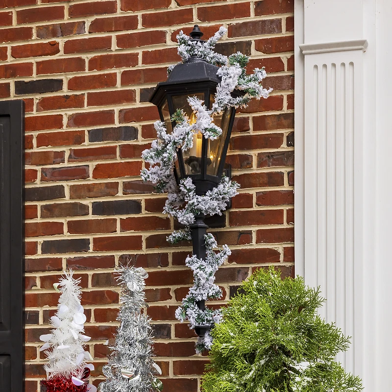 flocked greenery garland 9ft