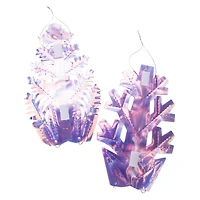 20in hanging iridescent snowflakes 2-count
