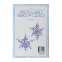 20in hanging iridescent snowflakes 2-count