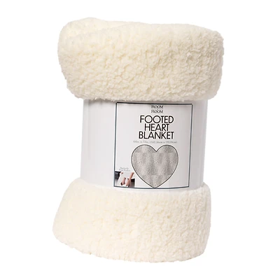 Heart Shaped Blanket With Foot Pocket 64in x 72in