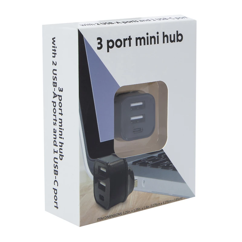 3-Port USB-A & USB-C Mini Hub