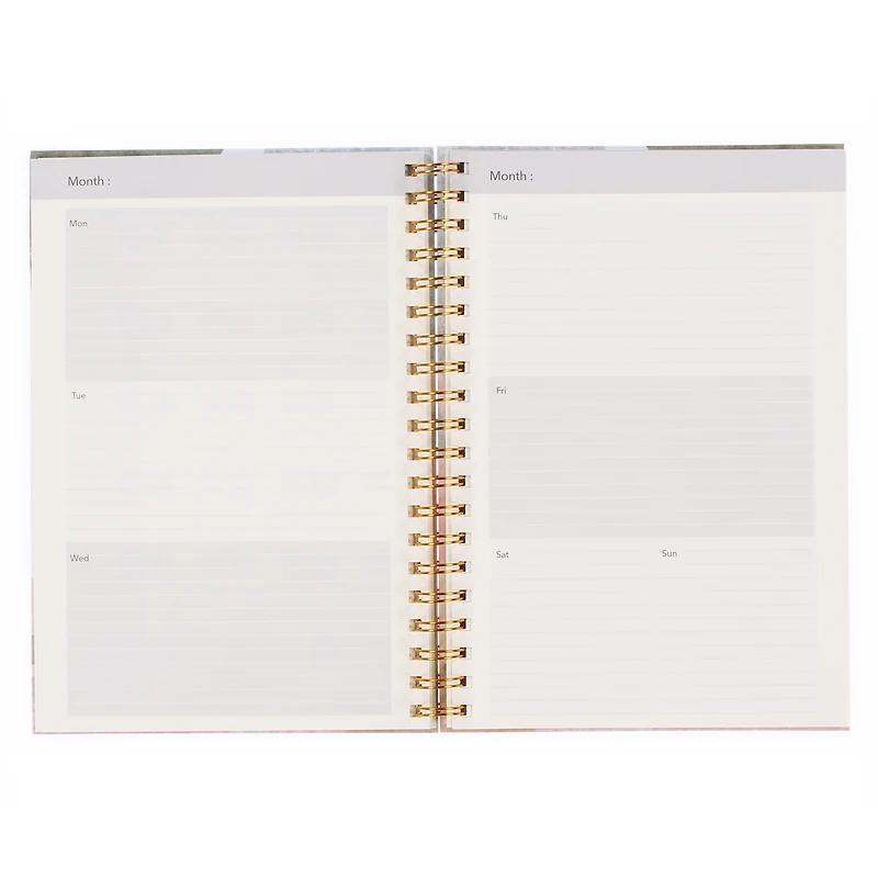 Spiral-Bound Undated Weekly Planner