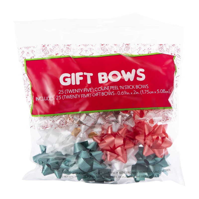 Peel N' Stick Gift Bows 25-Count