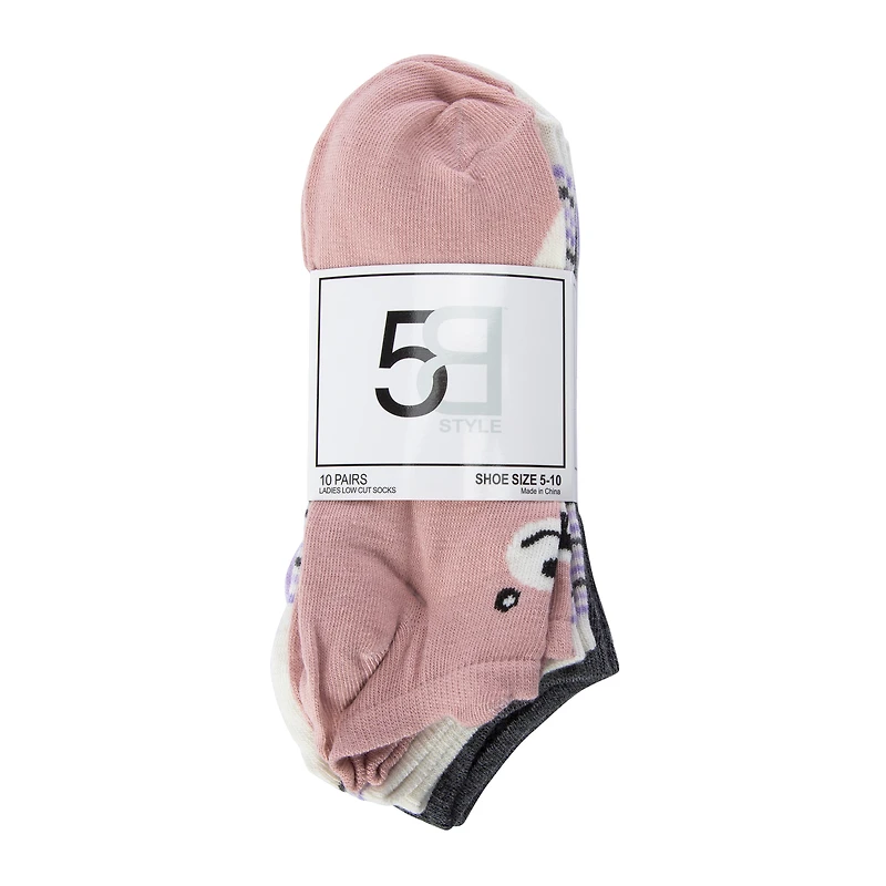 Ladies Animal No-Show socks 10-Pack