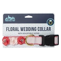 pink floral wedding dog collar