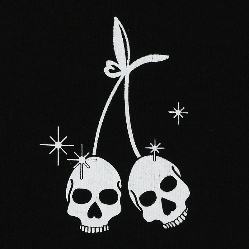cherry skulls graphic tee