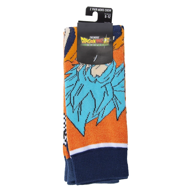 Mens Dragon Ball Super: Broly Crew Socks 2-Pack