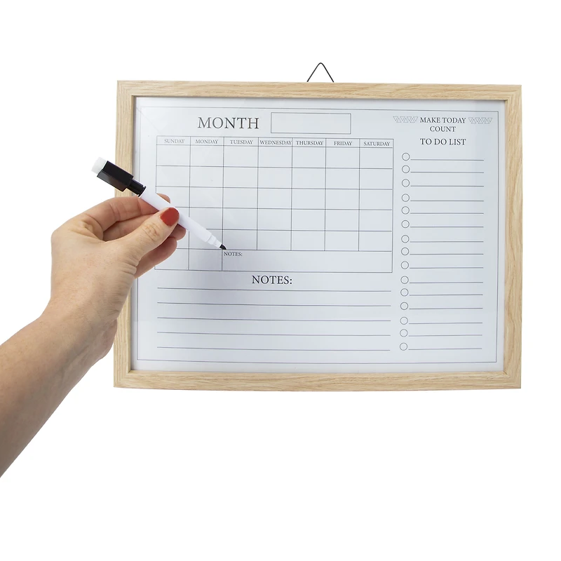 framed chalk board calendar 12in x 16in