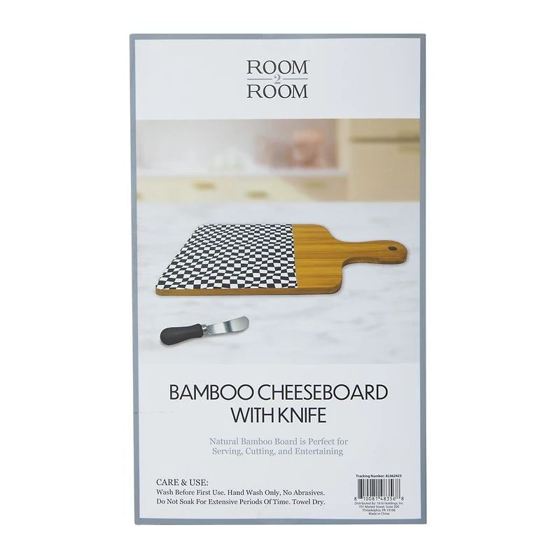 bamboo cheeseboard & knife set 11.81in x 7.08in