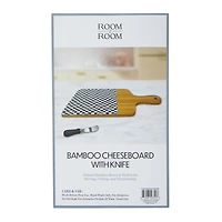 bamboo cheeseboard & knife set 11.81in x 7.08in