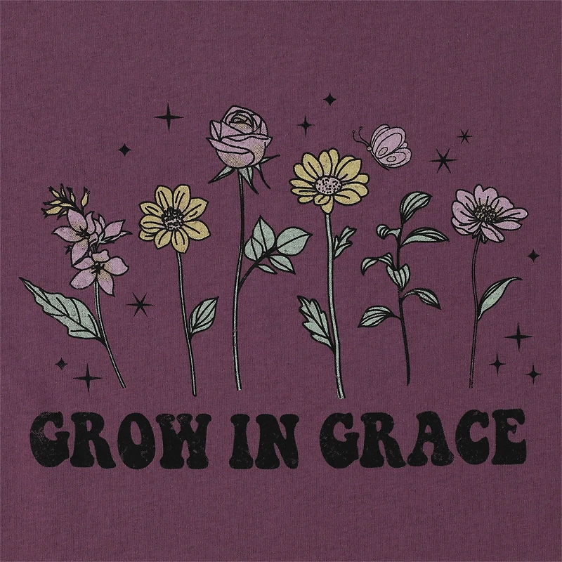 'grow grace' floral graphic tee