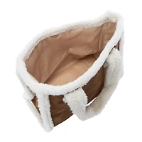 Faux Suede & Sherpa Tote Bag