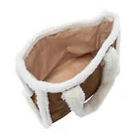 Faux Suede & Sherpa Tote Bag