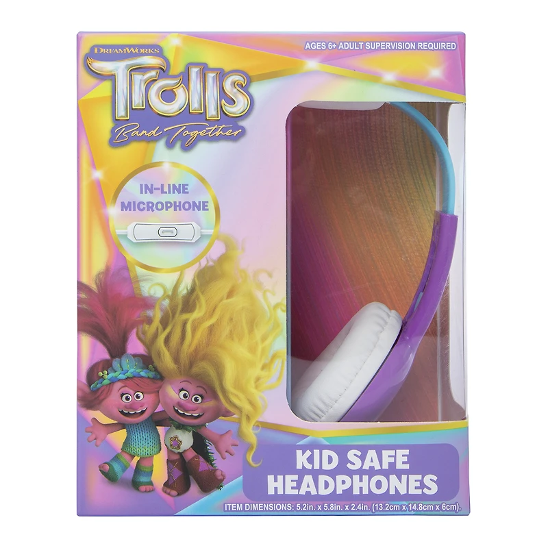 DreamWorks® Trolls™ Kid-Safe Wired Headphones With Mic