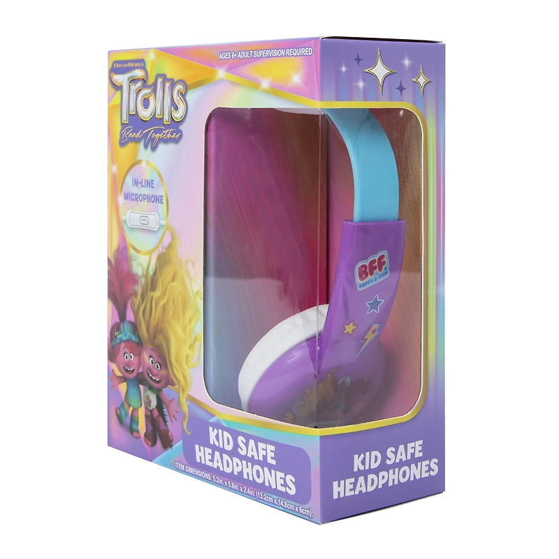 DreamWorks® Trolls™ Kid-Safe Wired Headphones With Mic
