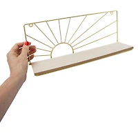 Wood & Metal Sun Ray Shelf 15in x 6in