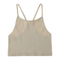 Ribbed High Neck Tank Top