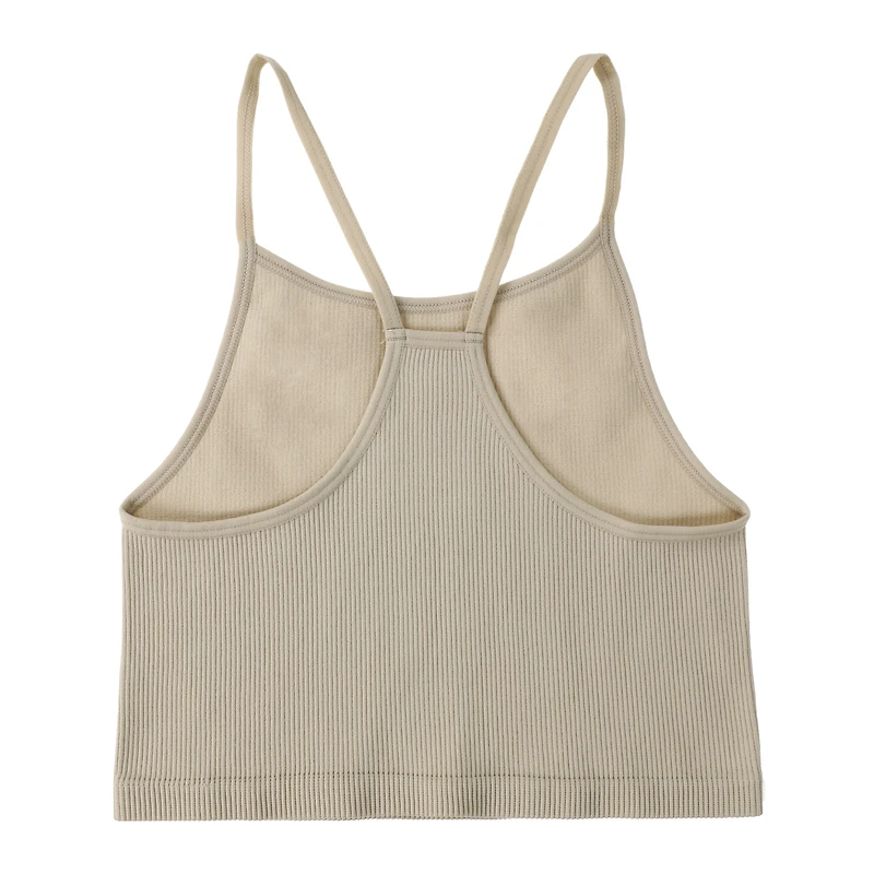 Ribbed High Neck Tank Top