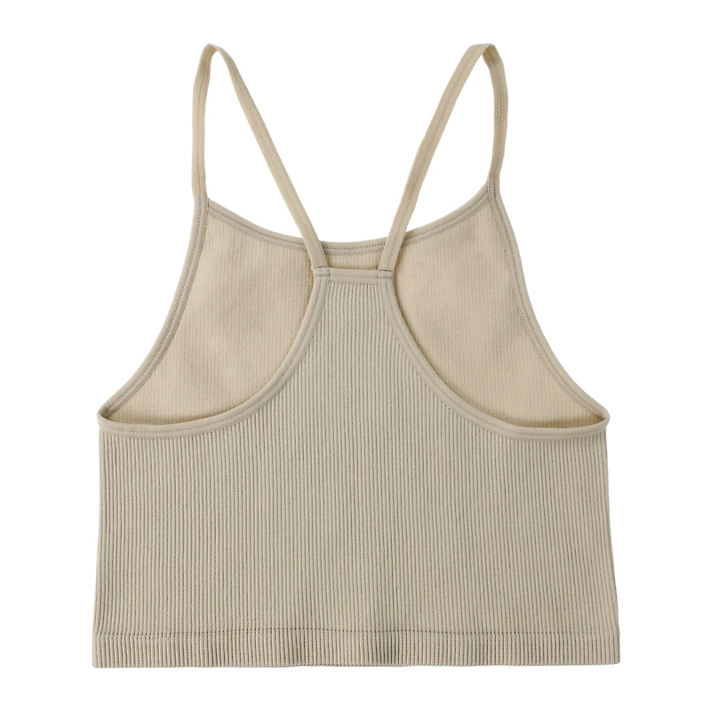 Ribbed High Neck Tank Top