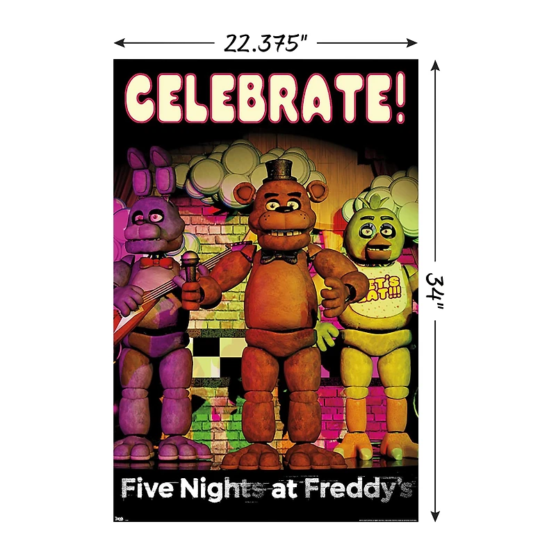 Five Nights at Freddy's™ Celebrate! Poster 24in x 34in