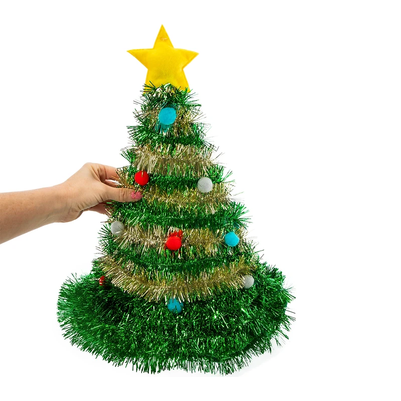 Christmas Tinsel Tree Hat